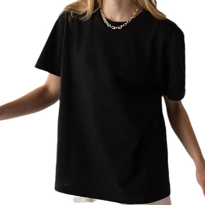 2024 European & American Women's Casual Loose Solid Color Short-Sleeved T-Shirt for Spring/Summer