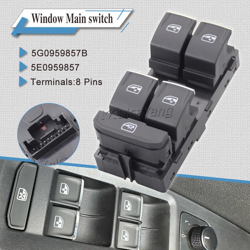 Power Window Control Switch Regulator Button For VW Arteon Passat B8 Tiguan Golf Touran 5G0959857B