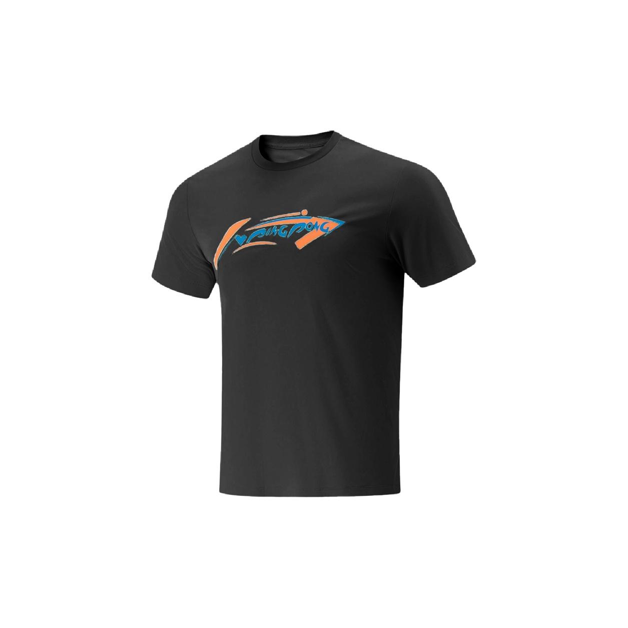 Li Ning T Shirts Unisex Black Crew Neck Straight Fit 611 S