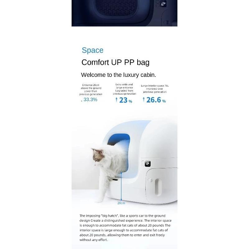 Intelligent MAX Electric Cat Litter Box - Deodorization, Automatic Waste Removal, Suitable for Large Cats