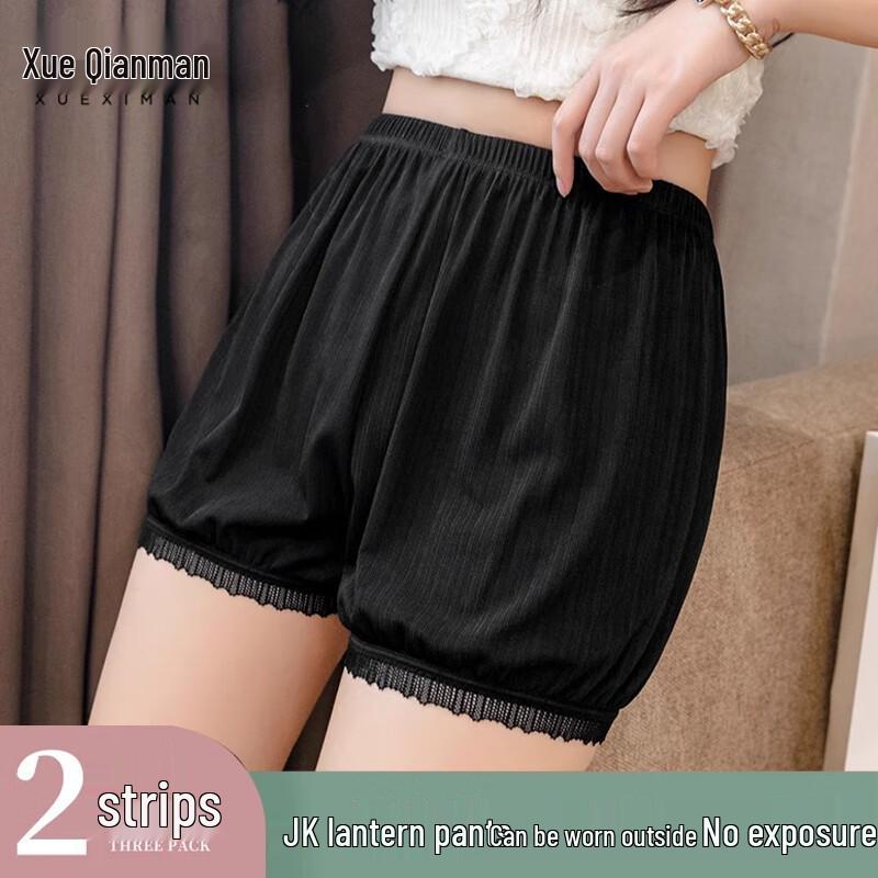 

Xue Qiman Women s Ice Silk Lace Anti-Chafe Safety Shorts L