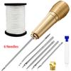 Canvas Leather Sewing Kit: 6 Steel Needles & Nylon Thread for Shoe Repair