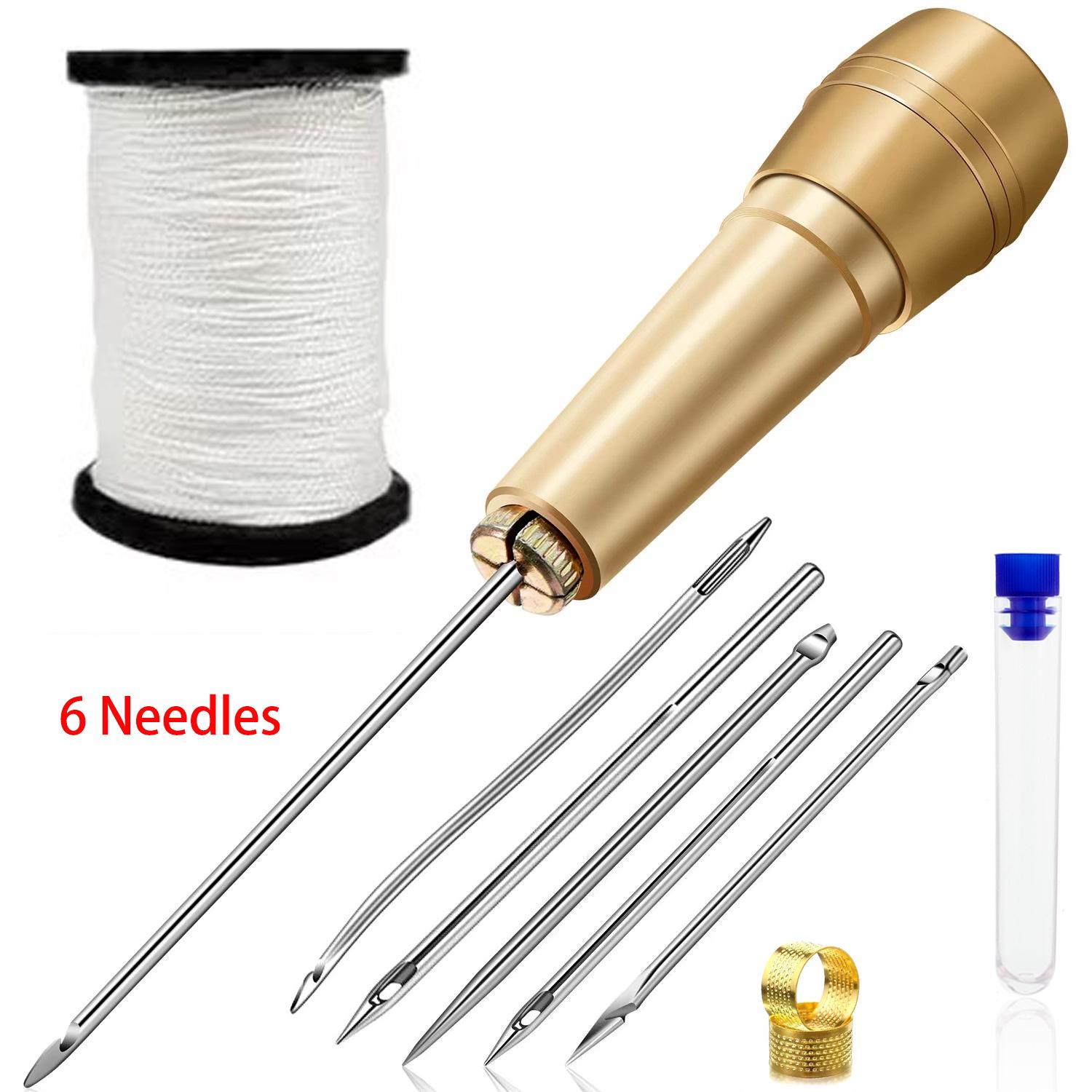 

Canvas Leather Sewing Kit: 6 Steel Needles & Nylon Thread for Shoe Repair