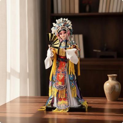 Chinesische Opernfigur Verziert mit Display-Sockel Dekorative Traditionelle Puppe für