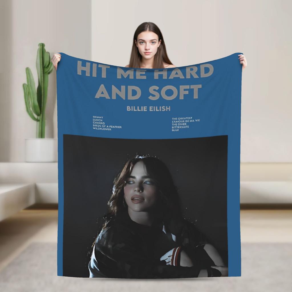 Berühmte Sängerin B-Billie-Girl E-eilish Fleece-Kuscheldecke Decke für Sofa Couch Leichte Bettwäsche Überwürfe,