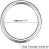 2pcs 304 Stainless Steel Round Ring  Handbags, Belts, Ornamental Designs, Shop and Farm, Crafts