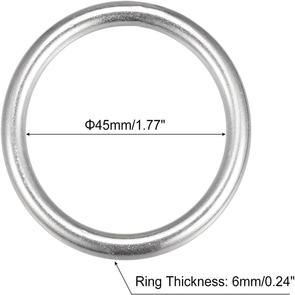 2pcs 304 Stainless Steel Round Ring Handbags, Belts, Ornamental Designs, Shop and Farm, Crafts