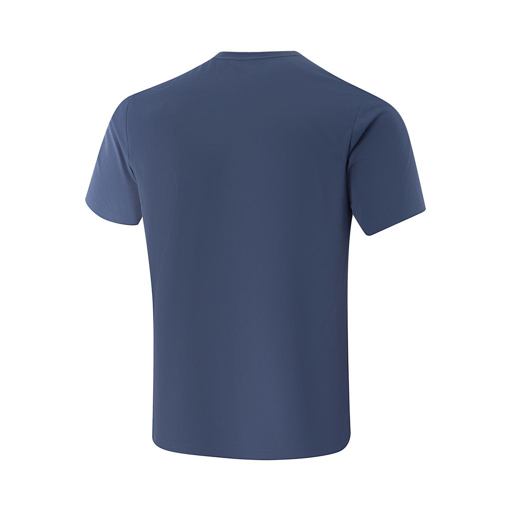 Li Ning Fitness Series Casual Sports Versatile Comfortable Breathable Short Sleeve T-Shirt Men Tops Dark-Indigo ATSV509-8
