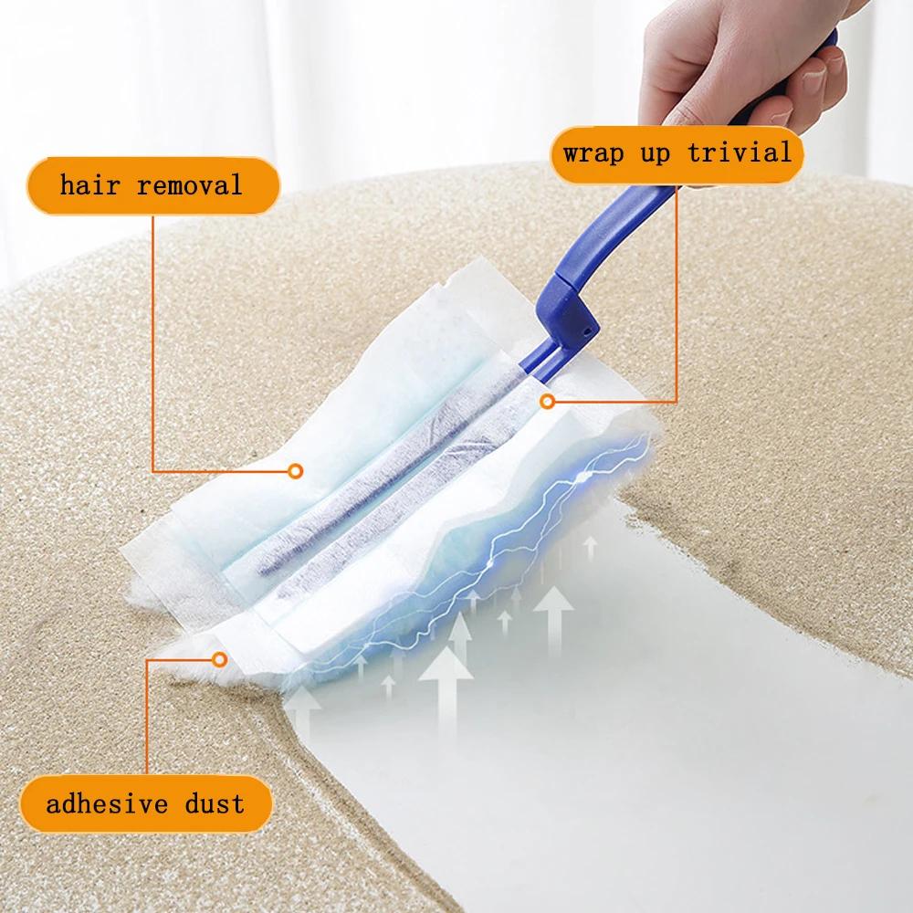 30Pcs Dust Magnet Cloth Dust Brush Electrostatic Absorbent Fiber Duster Air-condition Car Furniture Clean Microfiber With Handle