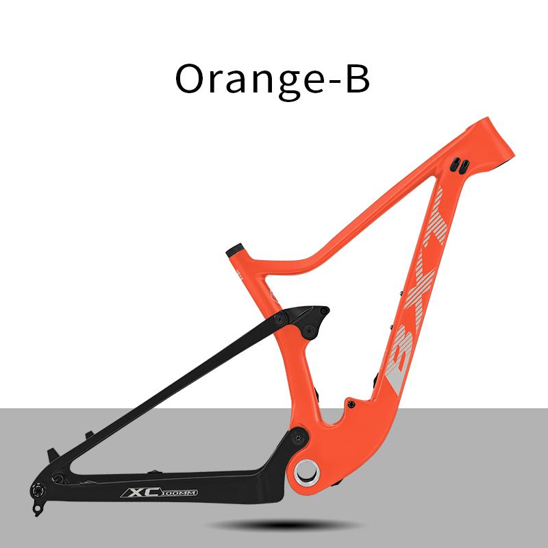 BXT-097 29er Полноподвесная рама Boost 148*12 мм Карбоновая рама для велосипеда с креплением UDH Карбоновая рама XC Cross Country S оранжевый
