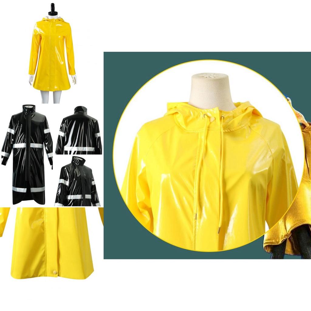 Coraline Wybie Cosplay Trench Coat Outfit For Halloween Party