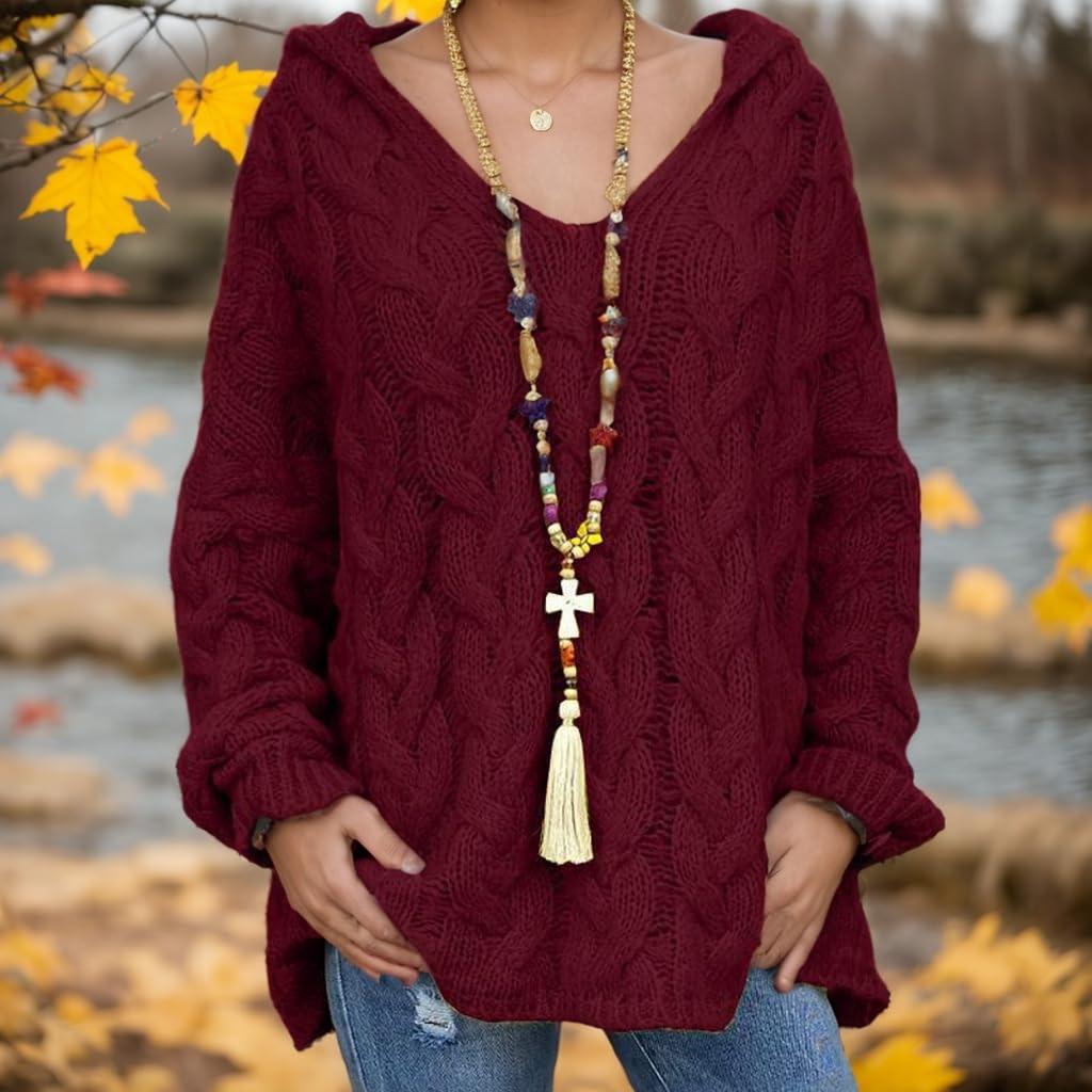 Women's Fashionable Long-sleeved Woven Floral Pullover Knitted Sweater Sweater Top