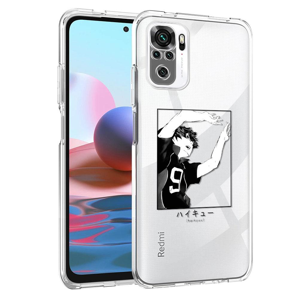 Průhledné pouzdro pro Xiaomi Redmi Note 10 9S 9 8 Pro 10S 7 9C 8T 9A K40 9T 7A 8A Silikonový kryt na telefon Anime Haikyuu Fundas
