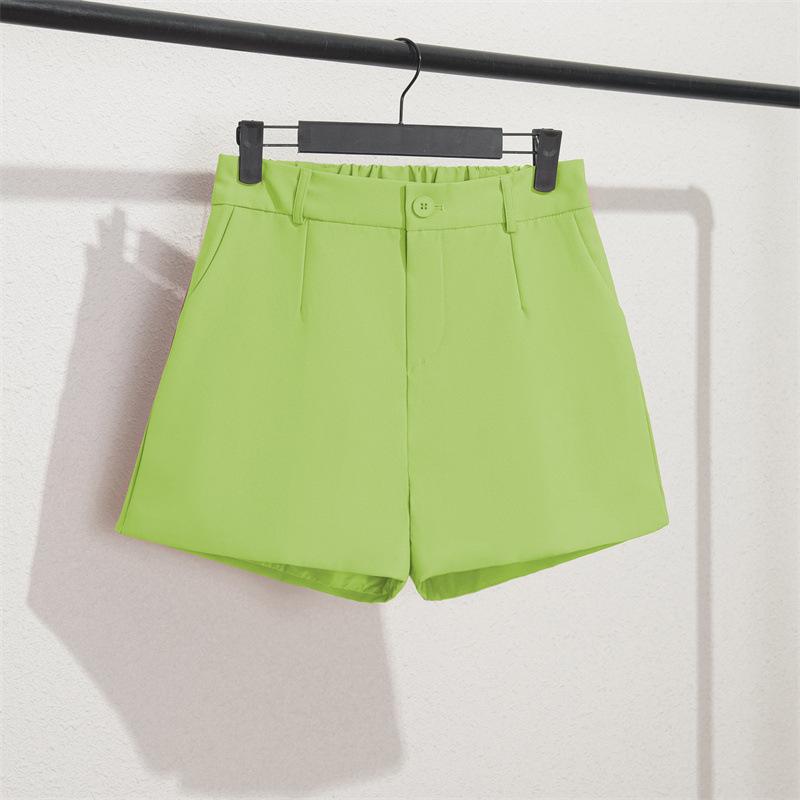 Blue suit shorts women's black summer thin year new loose high waist a word casual wide leg hot pants