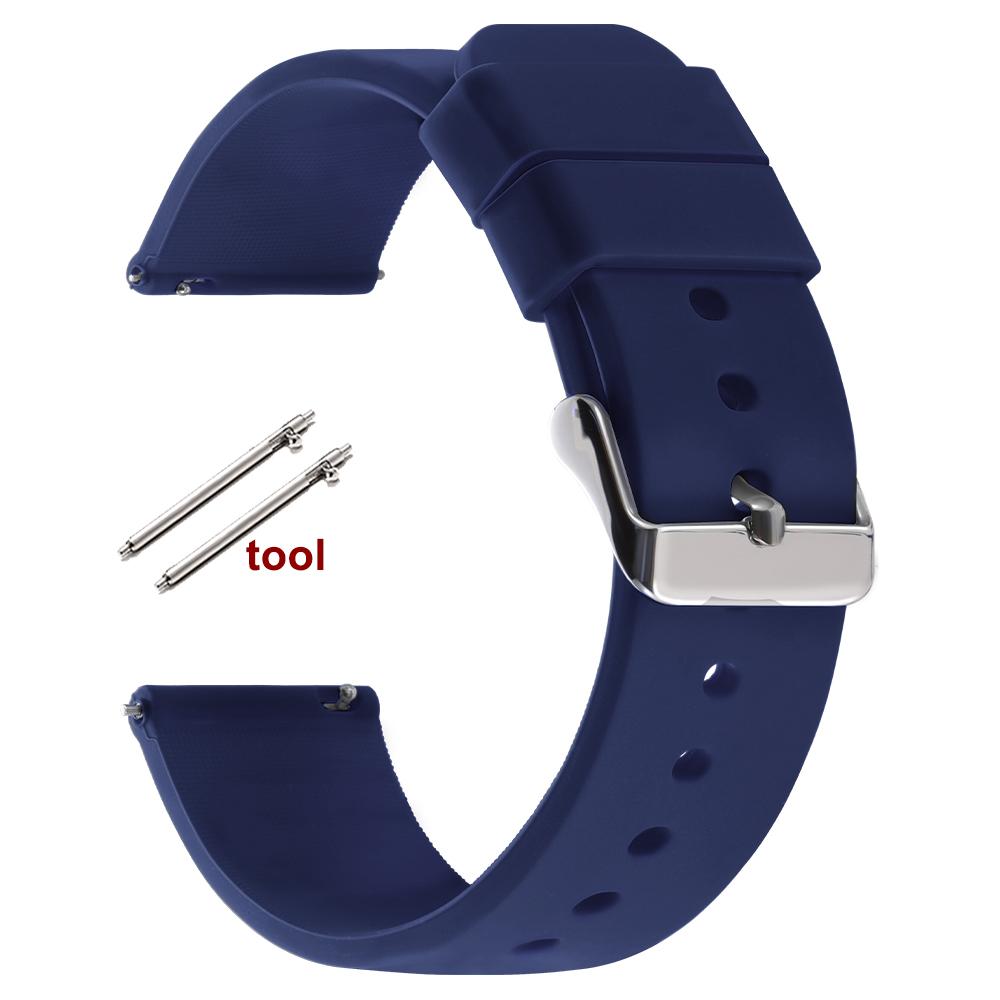 Bracelet Silicone à Libération Rapide 12/14/16mm 18mm 20mm 22mm 24mm Étanche Caoutchouc Bracelet pour Montre Connectée Huawei GT2/GT3