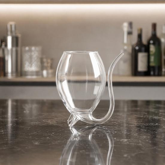 Vampire Shape Wine Glasses, Transparent Cocktail Glass with Drinking Tube, Novelty Glass Cup for Wine, Champagne, Juice, Home, Bar, Party Decor