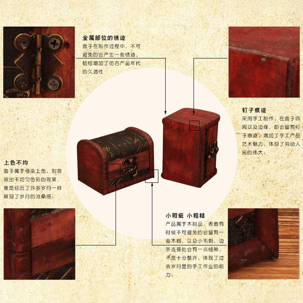 Chinese Style Wood Storage Box Brown Retro Jewelry Box Ring Necklace Packing Accessories Organizer Vintage Mini Box