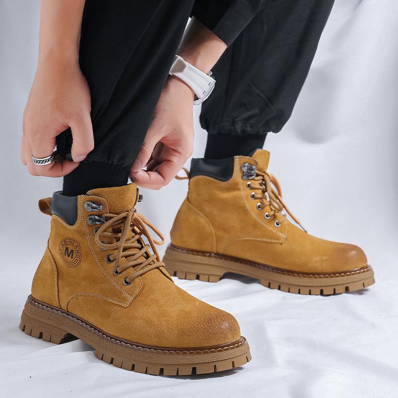 

Ботинки мартин мужские универсальные британский стиль высокие ботинки ревень мужские на толстой подошве увеличивающие рост уличные рабочие ботинки 6711-K 38 жёлтый