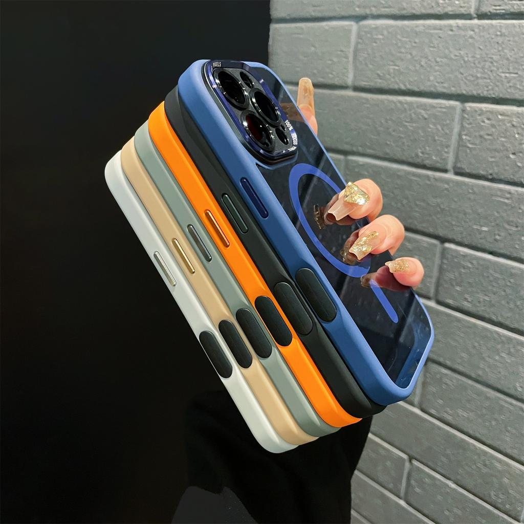 For iPhone 16 Pro Max Hybrid Case Compatible with MagSafe TPU + Acrylic Phone Shell Built-In AI Photo Button