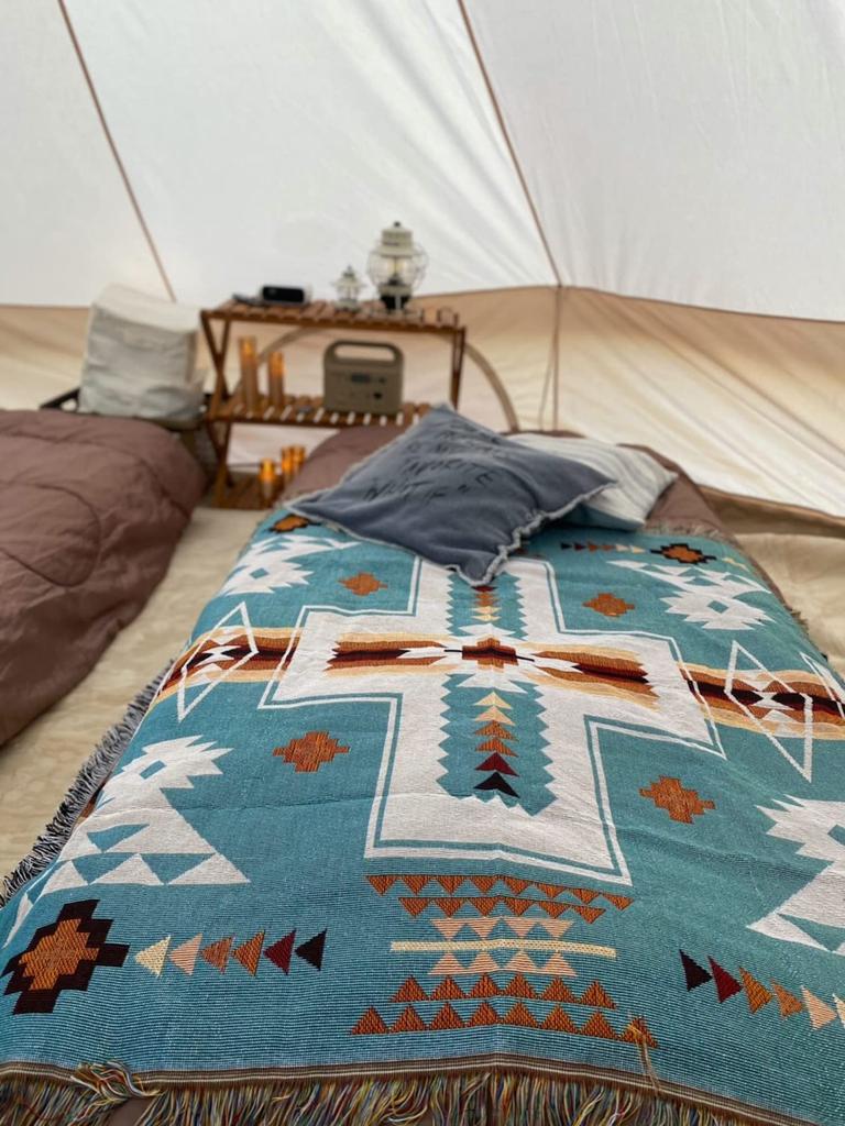 Outdoor Camping Blanket with Native American and Ortega Patterns x 160 (130 cm)...