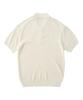 ANALOG MOOD Hacci Button-Up Collar Short Sleeve Knit (Ivory)