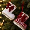 Bowknot Christmas Shoes Ornament Elegant Xmas Tree Hanging Pendant  Holiday Party Supplies