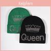 Knitted Hat For Men And Women With Queen Crown Pattern For Autumn Winter Warmth