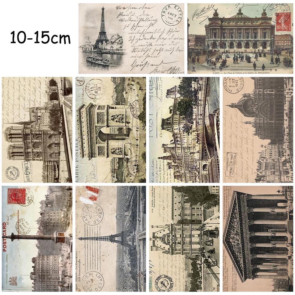 

10 шт. Постеры-наклейки «Воспоминания о путешествиях», Живопись, Пейзажный фон, Искусство, Картинка, Настенный декор, Украшение для телефона, 10×15 см