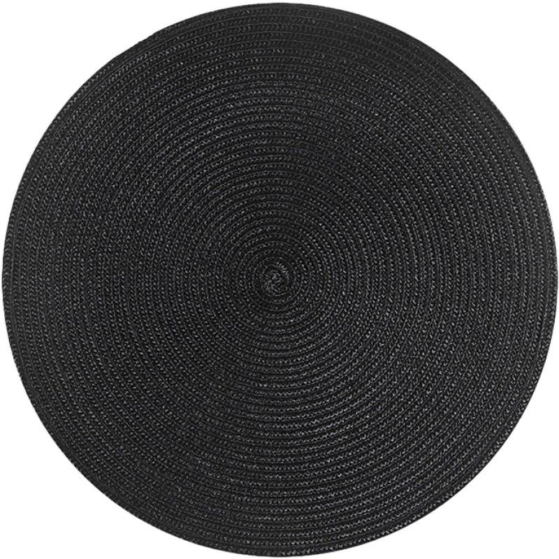 Round Woven Placemats PP Waterproof Dining Table Mat Non-Slip Napkin Disc Bowl Pads Drink Cup Coasters Kitchen Decoration