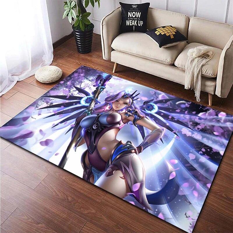Hot Anime Sexy Girl Beauty Bedruckter Teppich für Wohnzimmer Rutschfester Teppich Schlafzimmer Moderne Heimdekoration Boden Yoga-Matte