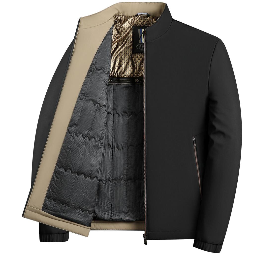 Men's Plus Velvet Thick Cotton Jacket for Autumn/Winter – Middle-aged & Elderly