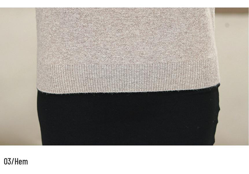 Cashmere Wool Half-High Collar Base Layer for Women, Plus Size & Warm, Ideal for Middle-Aged & Elderly Moms