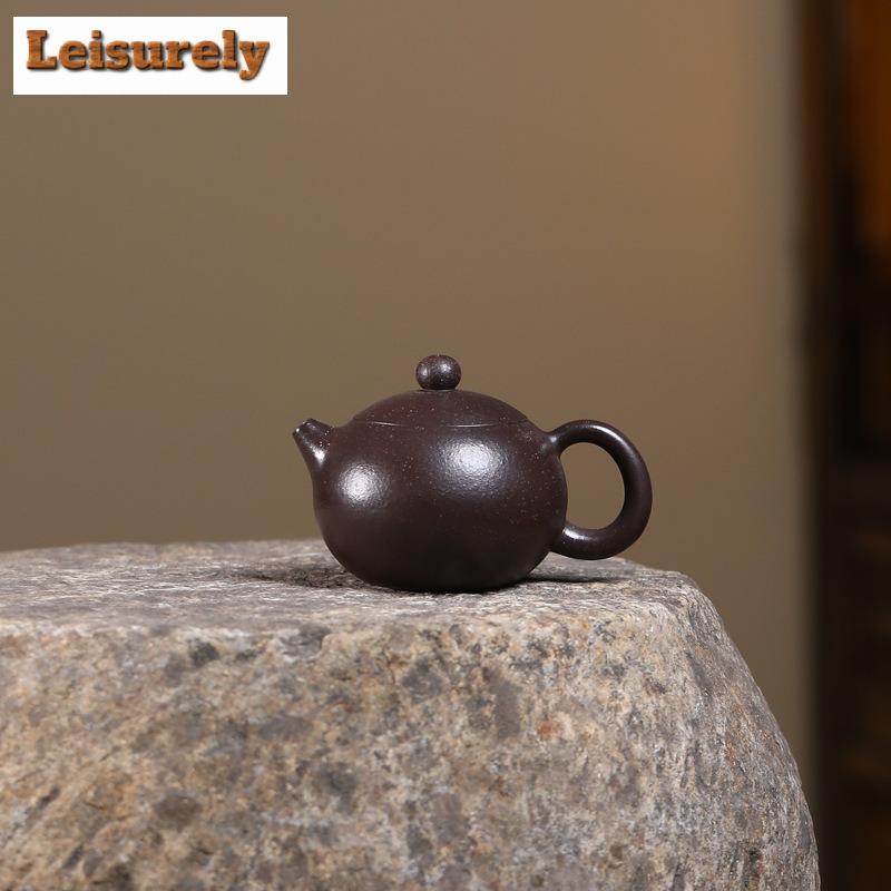 150ml Elegant Yixing Purple Clay Teapots Artists Handmade Xishi Pot Raw Ore Black Gold Mud Kettle Zisha Tea Set Drinkware Craft