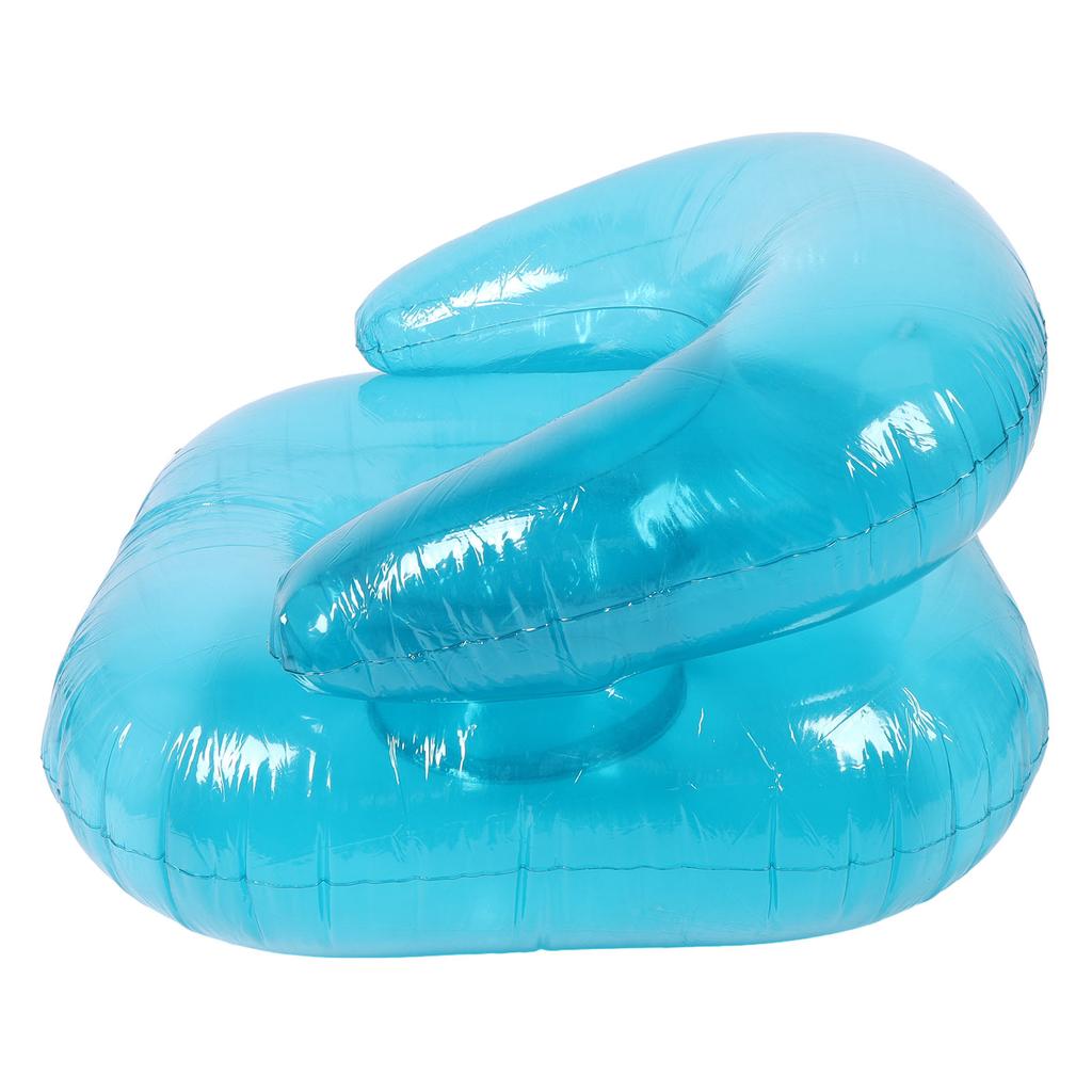 Inflatable Sofa PVC Transparent Ergonomic Blow Up Chair for Indoor Bedroom Balcony Outdoor Garden Pool Relaxation Blue