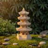 Pagoda Statue with Light Zen Tranquil for Patio