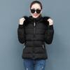 Women's Autumn and Winter Cotton Coat New Short Cotton Coat Slim Thickened Large Fur Collar Small Man Cotton Coat