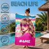 Personalisierbares Strandtuch mit Namen, Top-Sängerin Taylor, Mikrofaser-Strandtuch, Leicht für Sommerreisen, Schwimmbad-Fan, Geburtstagsgeschenk