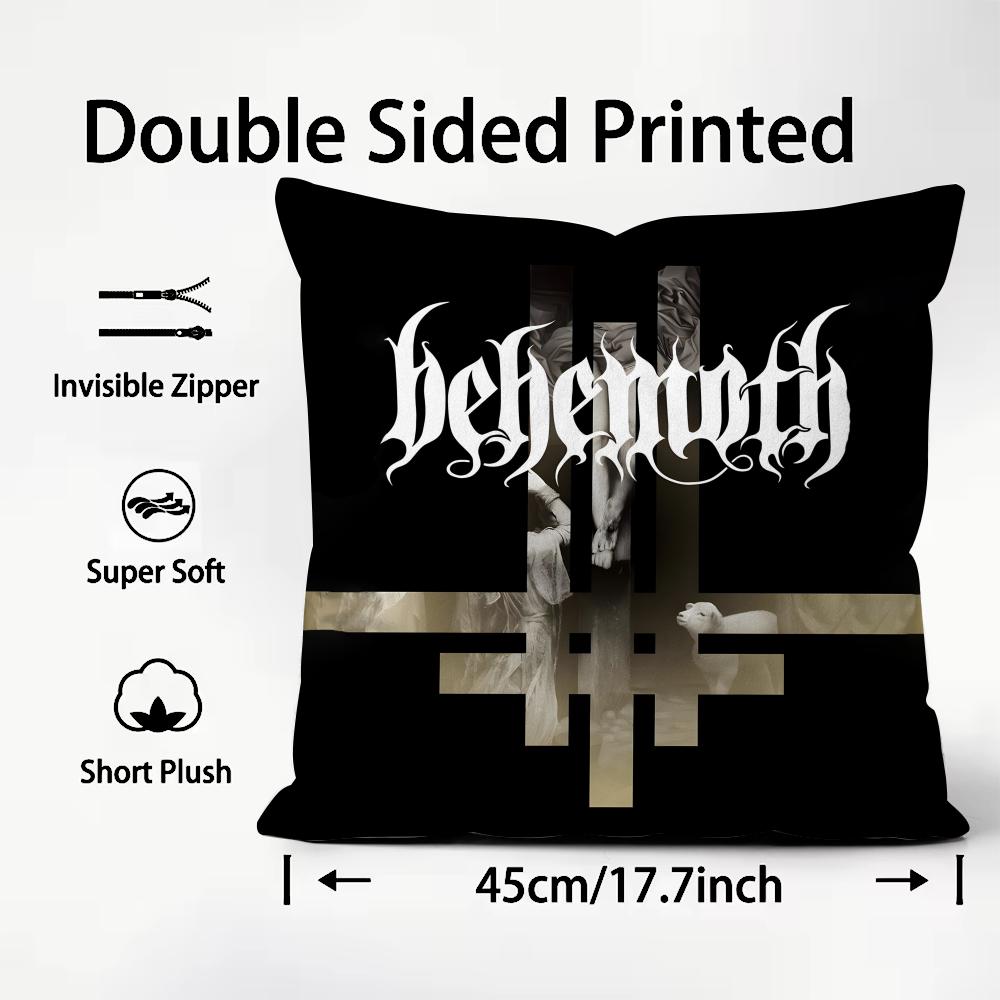BBEHEMOTH Band Cushion Cover Plush Fabric Soft DoubleSided Printed Sofa Warm Winter Home Child Gift Pillow Case