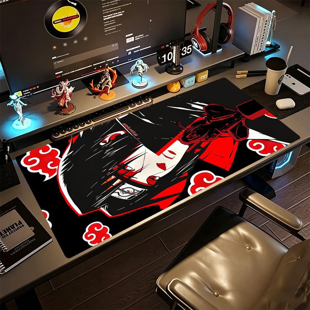 Tappetino per Mouse Grande Naruto Mousepad da Gamer Tappetino da Scrivania Ultra-Lungo Base in Gomma Antiscivolo Decorazione per Scrivania da Ufficio e da Gioco