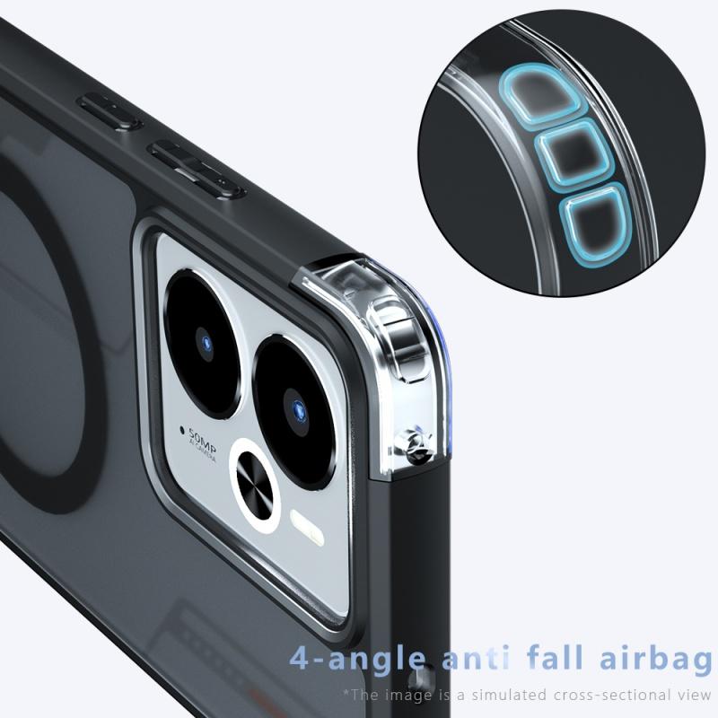For Realme 14 14T 13 12 Pro Plus Neo 7X Case Matte Magsafe Drop-proof Built-in Airbag Corner Non-yellowing Material Soft Cover