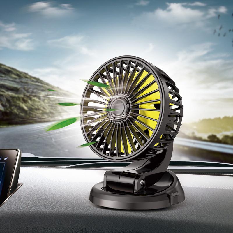 USB Double Head Car Fan - Instant Cooling for Various Vehicles - 12V/24V