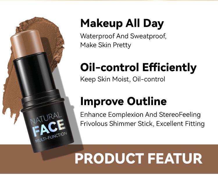 MLSMILE Contour & Highlight Stick Set: Concealer, Blush, Sculpting Shadow, Under-Eye Pen, Matte.