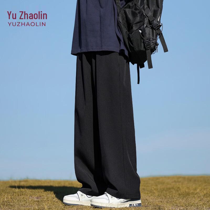 YUZHAOLIN Men s Summer Casual Straight-Leg Pants S чёрный
