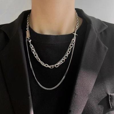 Hip Hop Chain Necklace Punk Choker Goth Necklace Jewelry Gifts Multi-layer Vintage Clavicle Necklace Pendant