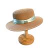 French Style Straw Woven Hat Elegant Women's Sun Hat Simple Beach Flat Top Hat  Seaside