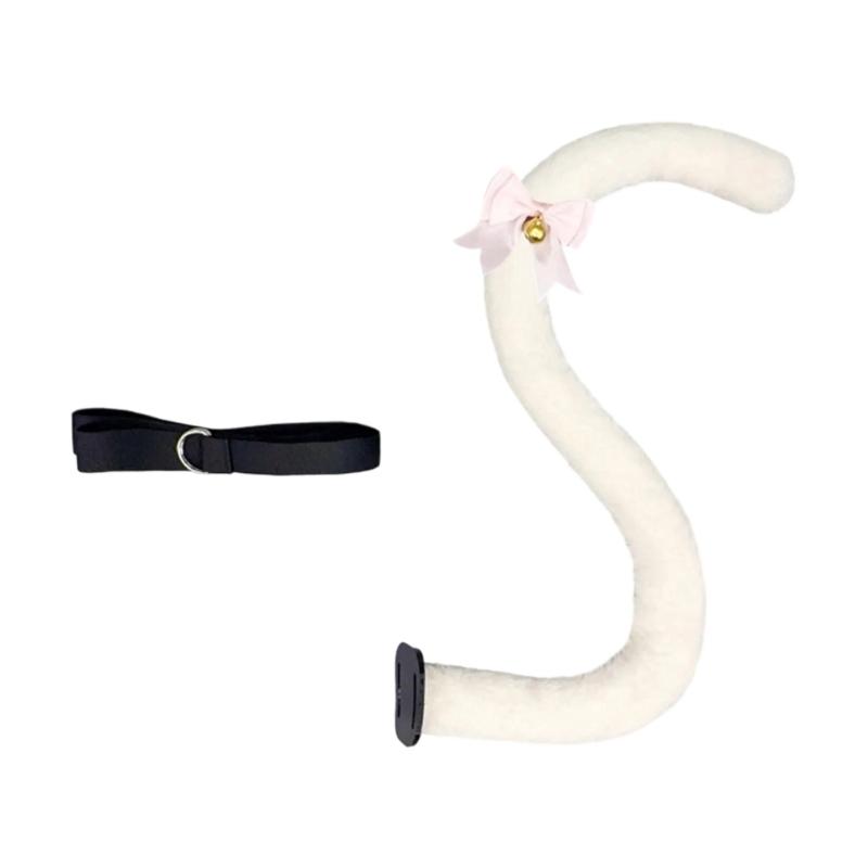Kitten Cosplay Costume Animal Ear Headband Bowknot Tail for Women Girl Halloween Role Play Animal Outfit Accessories