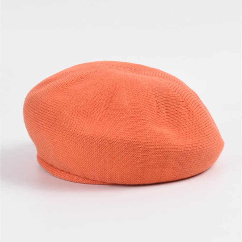 LALA Spring Summer Cotton Beret Bread Hat - Orange