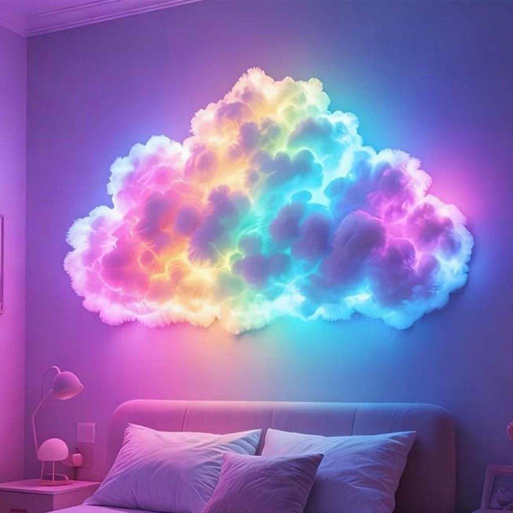 2M/4M/6M/8M DIY 3D Светодиодные светильники Грозовое облако Для потолка USB Лампа Грозовое облако Набор для украшения Динамическое освещение Украшение Настольное