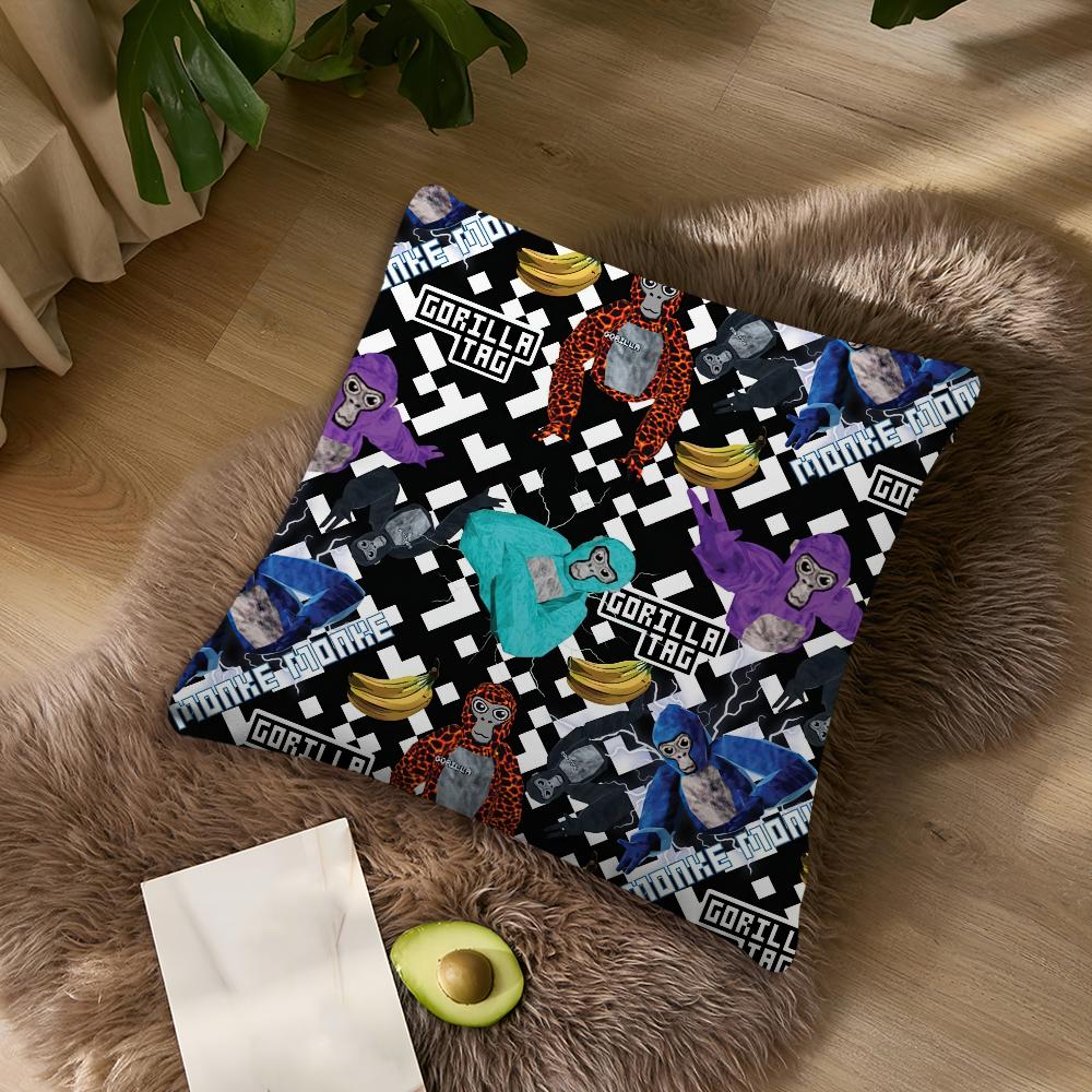 G-Gorilla T-Tag J-Jmancurly M-Monke Cushion Cover Living Room Accent Couch Back Support Square Lounge Restful Nap Companion Pill