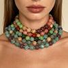 European and American Fashion Dopamine Color Geometric Round Beaded Multi-color Optional Necklace Summer Versatile Women's Models